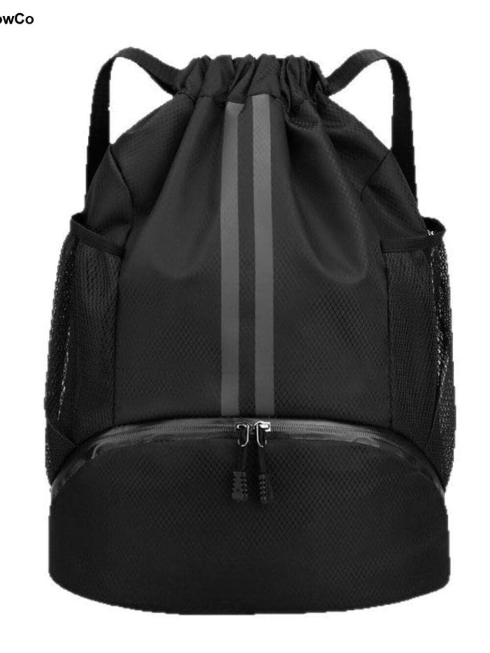 Water-Resistant Drawstring Backpack Gym Bag with Shoe Compartment
